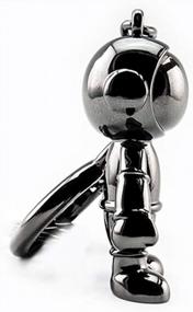 img 1 attached to Creative Spacemen Black Robot Keychain For Men - Perfect Office, Backpack, Purse Charm And Car Key Chain Ring