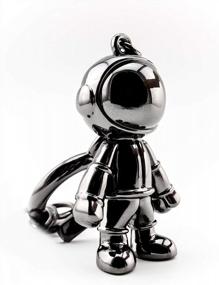 img 2 attached to Creative Spacemen Black Robot Keychain для мужчин - идеальный офис, рюкзак, подвеска для кошелька и кольцо для автомобильного брелка