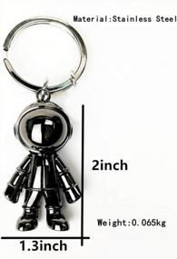 img 3 attached to Creative Spacemen Black Robot Keychain для мужчин - идеальный офис, рюкзак, подвеска для кошелька и кольцо для автомобильного брелка