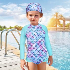 img 3 attached to 👶 XonyiCos Baby Girl One Piece Swimsuit - Rashguard with UPF 50+ Sun Protection