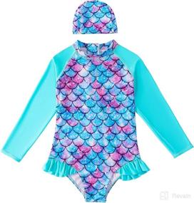 img 4 attached to 👶 XonyiCos Baby Girl One Piece Swimsuit - Rashguard with UPF 50+ Sun Protection