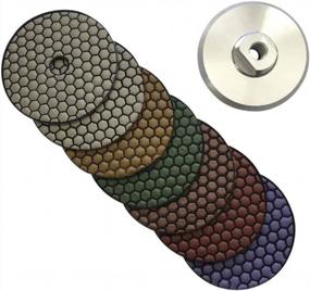 img 2 attached to Stone Polishing Pads Set With Aluminum Backing Pad (50, 100, 200, 400, 800, 1500, 3000 Grit) - For Granite, Marble, Concrete Countertops