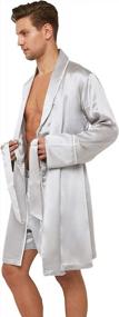 img 2 attached to Experience Luxurious Comfort With MYK Silk Men'S Mulberry Silk Kimono Robe