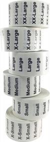 img 1 attached to XS-XXL Clothing Size Strip Labels 1.25 X 5" 1 Roll Each 125 Adhesive Stickers Per Roll 750 Adhesive Stickers, Clear With Black And White Ink