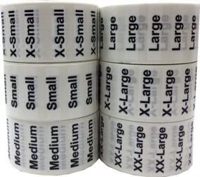 img 3 attached to XS-XXL Clothing Size Strip Labels 1.25 X 5" 1 Roll Each 125 Adhesive Stickers Per Roll 750 Adhesive Stickers, Clear With Black And White Ink