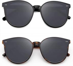 img 4 attached to KALIYADI Retro Trendy Oversized Sunglasses For Women - UV Protection & Classic Style!