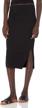 women's slim fit midi sweater skirt with side slits - vera by the drop logo