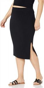 img 1 attached to Women'S Slim Fit Midi Sweater Skirt With Side Slits - Vera By The Drop