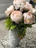 img 1 attached to Beautiful Gold Artificial Peony Bouquet For Home Decor, Weddings & Christmas! review by Christine Brown