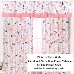 img 2 attached to Set Of Two 84 By 42 Inch Coral And Navy Floral Drapery Panels For Windows