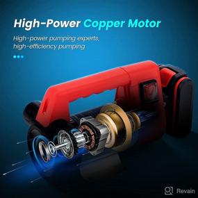 img 3 attached to 🔋 Cordless Fuel Transfer Pump | Battery Operated Diesel Pump 12GPM | Self Priming with 2500mAh Lithium Battery | Portable Commercial Battery Powered Biodiesel Liquid Pump