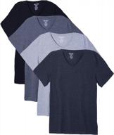 👕 men's everyday cotton blend v neck short sleeve t shirt - bolter 4 pack логотип