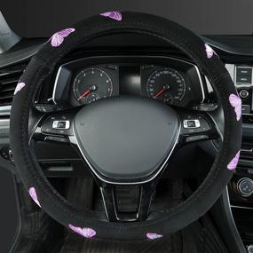 img 3 attached to August Auto Universal Fit 15Inch Pretty Butterfly Steering Wheel Cover