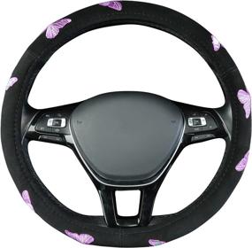 img 2 attached to August Auto Universal Fit 15Inch Pretty Butterfly Steering Wheel Cover