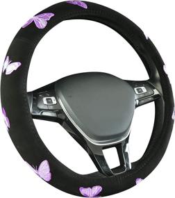 img 4 attached to August Auto Universal Fit 15Inch Pretty Butterfly Steering Wheel Cover