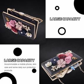img 3 attached to Floral Charm: Lanpet Women'S Beaded Wedding Evening Clutch Bag For Brides