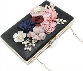 img 2 attached to Floral Charm: Lanpet Women'S Beaded Wedding Evening Clutch Bag For Brides