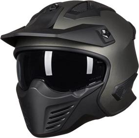 img 4 attached to 🛵 ILM Open Face 3/4 Half Helmet for Moped ATV Cruiser Scooter DOT Approved - Model 726X Titanium Matte, Size S