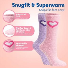 img 2 attached to Warm And Cozy Fleece Slipper Socks For Women - Perfect Christmas Gift - Non-Slip And Soft - Available In 6/5 Pairs!
