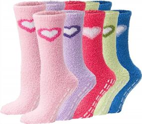 img 4 attached to Warm And Cozy Fleece Slipper Socks For Women - Perfect Christmas Gift - Non-Slip And Soft - Available In 6/5 Pairs!