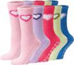 warm and cozy fleece slipper socks for women - perfect christmas gift - non-slip and soft - available in 6/5 pairs! logo