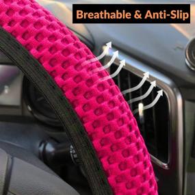 img 1 attached to Steering Universal Microfiber Breathable Accessories Interior Accessories good for Steering Wheels & Accessories