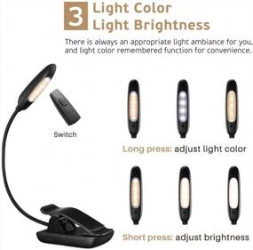 img 3 attached to Illuminate Your Nights: Rechargeable Clip-On Book Light With 3 Brightness And 3 Color Temperature Options For Extended Hours Of Glare-Free Reading