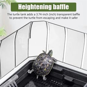 img 3 attached to 🐢 Binano Turtle Tank Kit with Water Filter, High Anti-Escape Fence, Ample Space and Accessories - Ideal Habitat for Terrapin Turtles, Reptile Terrarium - Includes Shower Feature