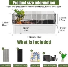 img 4 attached to 🐢 Binano Turtle Tank Kit with Water Filter, High Anti-Escape Fence, Ample Space and Accessories - Ideal Habitat for Terrapin Turtles, Reptile Terrarium - Includes Shower Feature