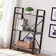 img 1 attached to BON AUGURE Industrial 4 Tier Bookshelf, Modern Open Etagere Bookcase, Wood Metal Book Shelves For Living Room, Bedroom And Office ( Dark Gray Oak ) review by Laura Turner