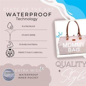 img 3 attached to 🧳 Waterproof XL Stroller Bag with Hook, Changing Pad & Burp Cloth - 3-in-1 Set for Diaper Tote, Overnight Bag, Travel & Maternity