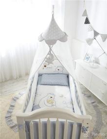 img 2 attached to 🦟 Grey Xiaobaxi Mosquito Net Canopy for Baby Kids Infant Toddler Beds, Hanging Crib Netting Play Tent