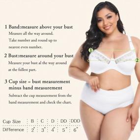 img 1 attached to Comfortable Plus Size T-Shirt Bras With Lace, Underwire, Light Lining, Adjustable Straps, And Solid Support For Women By TAIPOVE