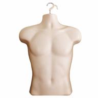 flesh male mannequin hollow back body torso dress form & hanging hook, s-m sizes (1 pack, flesh) logo