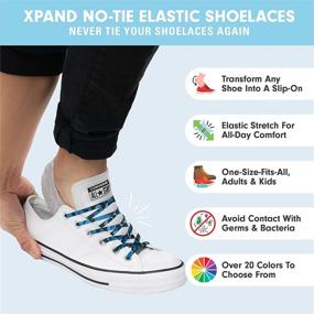 img 3 attached to Elastic No Tie Shoelaces For All Shoe Sizes - Xpand Shoelace System Ideal For Children And Adults