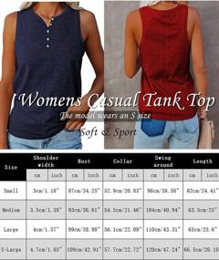 img 1 attached to Women'S Cotton Tank Top Summer Workout Sleeveless Button-Down Tunic Shirt