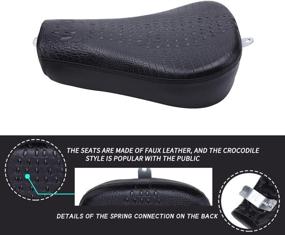 img 1 attached to 🏍️ DREAMIZER Motorcycle Front Solo Seat Cushion for Sportster 48 72 Iron 883 XL883 XL1200, Crocodile Style Black