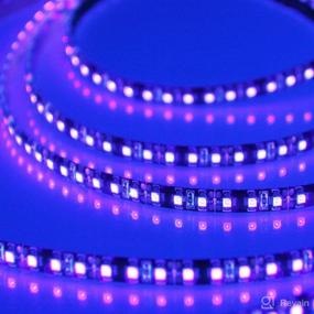 img 3 attached to 💡 High-performance Alarmpore(TM) UV Blacklight LED Strip Waterproof - 16.4ft, 600Leds, 395-405nm Purple Light, 12V DC