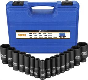 img 4 attached to 🛠️ FUHAO 16-Piece Metric Heavy Duty Deep Impact Socket Set, 1/2-Inch Drive, 10-32mm, Cr-V Steel with Storage Case