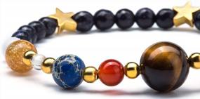 img 1 attached to Fesciory Women Solar System Bracelet Universe Galaxy 8 Planet Natural Stone Beads Guardian Star Bangle Gifts For Girls