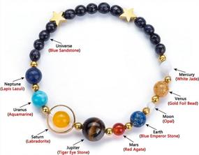 img 2 attached to Fesciory Women Solar System Bracelet Universe Galaxy 8 Planet Natural Stone Beads Guardian Star Bangle Gifts For Girls