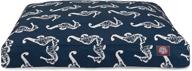 🐬 navy sea horse xl rectangle indoor outdoor dog bed + removable washable cover - majestic pet products logo