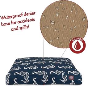 img 1 attached to 🐬 Navy Sea Horse XL Rectangle Indoor Outdoor Dog Bed + Removable Washable Cover - Majestic Pet Products