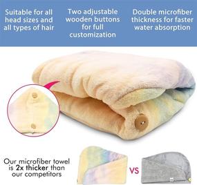 img 3 attached to 🔥 Quick-Drying Microfiber Turbans with Ultra-Absorbent Fibers