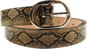 img 1 attached to EDITHA Womens Snakeskin Waistband Leather Women's Accessories in Belts