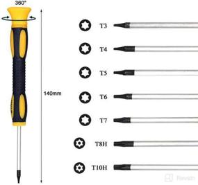 img 2 attached to 💻 Buspoll Torx Screwdriver Bit Set | T3/T4/T5/T6/T7/T8/T10 Magnetic Tool Combination for Computers, Laptops & More