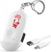 130db usb rechargeable self defense personal alarm keychain - sos safety alert device for women by weten (white with santa print) logo