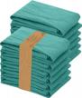 turquoise ruvanti 12 pack flour sack towels, 28x28 inch, 100% ring spun cotton tea towels - highly absorbent and machine washable for dish drying and cleaning logo