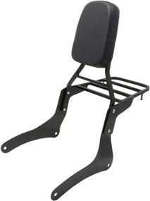 img 3 attached to Premium Leather Backrest Sissy Bar + Luggage Rack for Kawasaki Vulcan 900 VN900 (Black) - 1996-2018 Compatible!