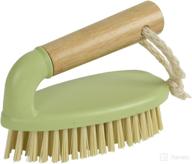 versatile and eco-friendly: evriholder heavy duty scrub brush with sustainable bamboo and recycled plastic construction logo